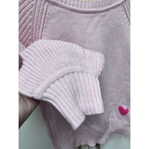 Kerri Rosenthal Pink Cable Knit Sweater Heart Patch Cropped XS Love Preppy VDay - Picture 6 of 9